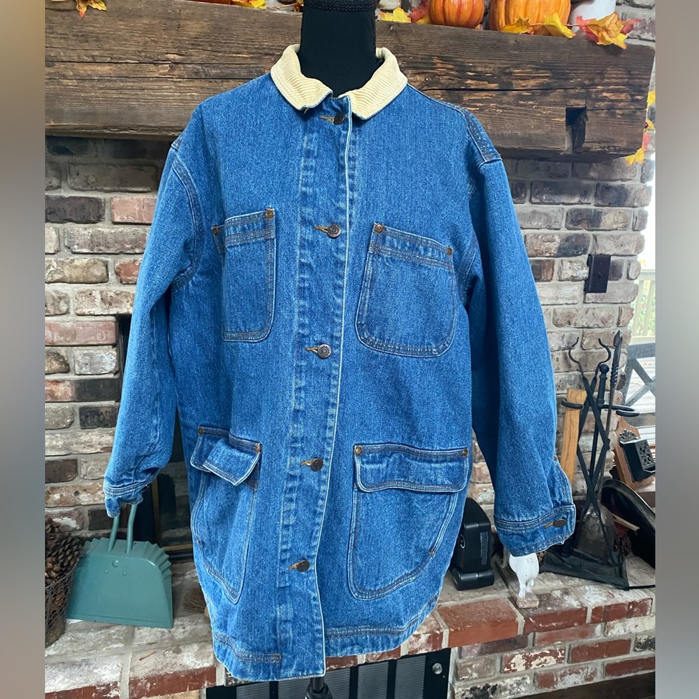 Vintage Eddie Bauer Denim chore barn coat. Size L
